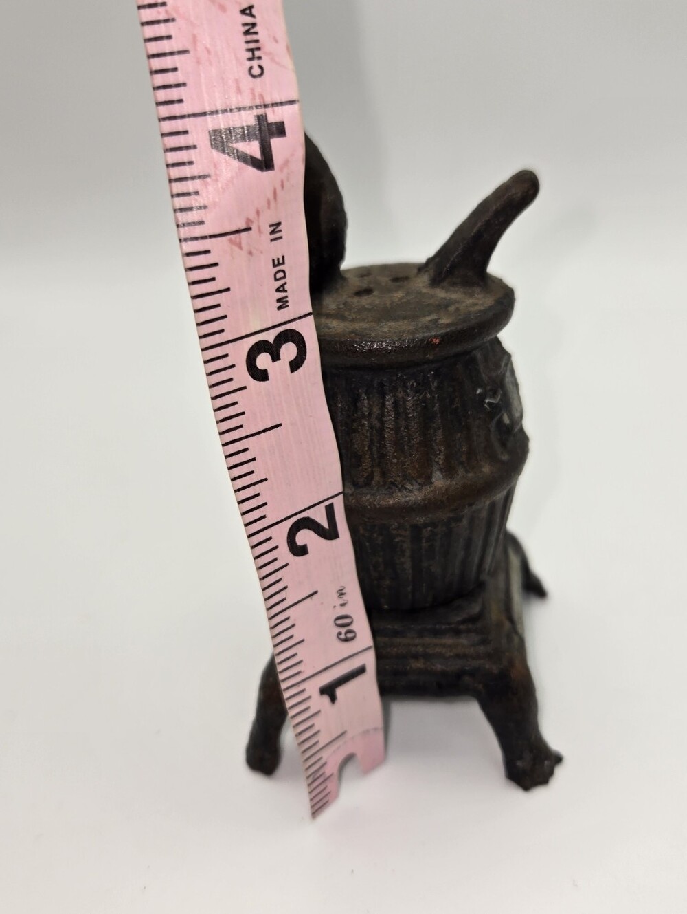 Vintage Cast Iron Pot Belly Stove Salt or Pepper Shaker